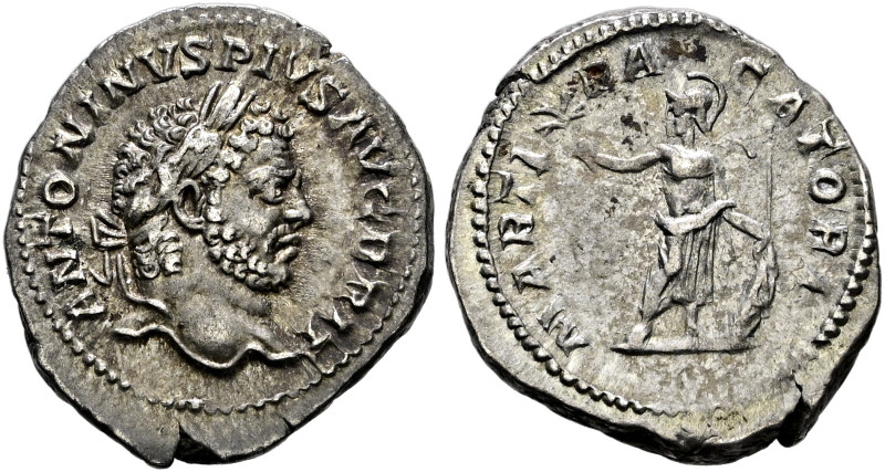 Kaiserzeit. Caracalla 198-217. 
Denar 211 -Rom- ANTONINVS PIVS AVG BRIT. Belorb...