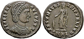 Kaiserzeit. Helena + um 330, Mutter des Constantinus I. 
Follis 324/325 -Cyzicus-. 1. Offizin. FL HELENA AVGVSTA. Drapierte Büste mit Diadem und Mant...