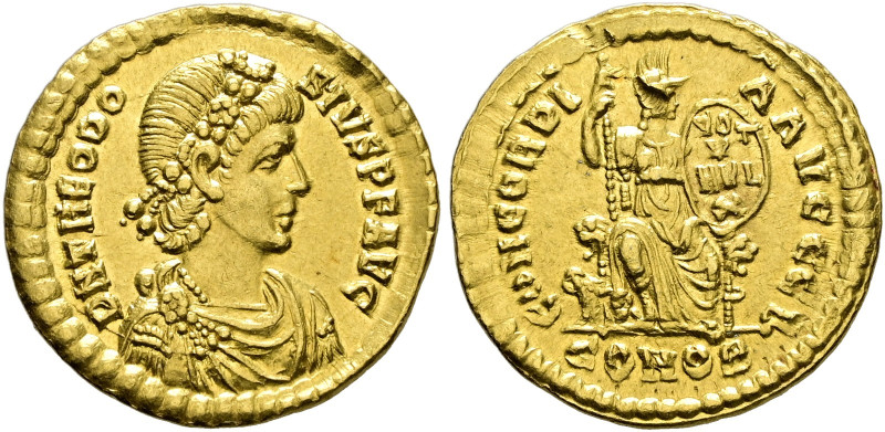 Kaiserzeit. Theodosius I. 379-395. 
Solidus 379/383 -Constantinopolis-. D N THE...