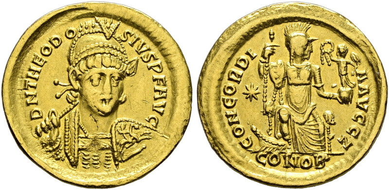 Kaiserzeit. Theodosius II. 402-450. 
Solidus 408/420 -Constantinopolis-. D N TH...