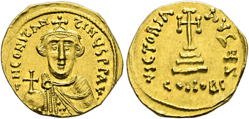 Constans II. 641-668. 
Solidus 644/645 -Constantinopolis-. 6. Offizin. Drapiert...