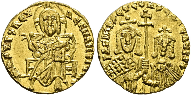 Basilios I. mit Konstantinos 868-877. 
Solidus 868/879 -Constantinopolis-. Chri...