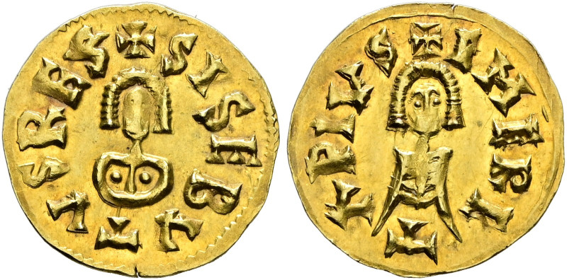 Westgoten in Spanien. Sisebut 612-621. 
Tremissis -Emerita-. +SISEBVTVS REX. Br...