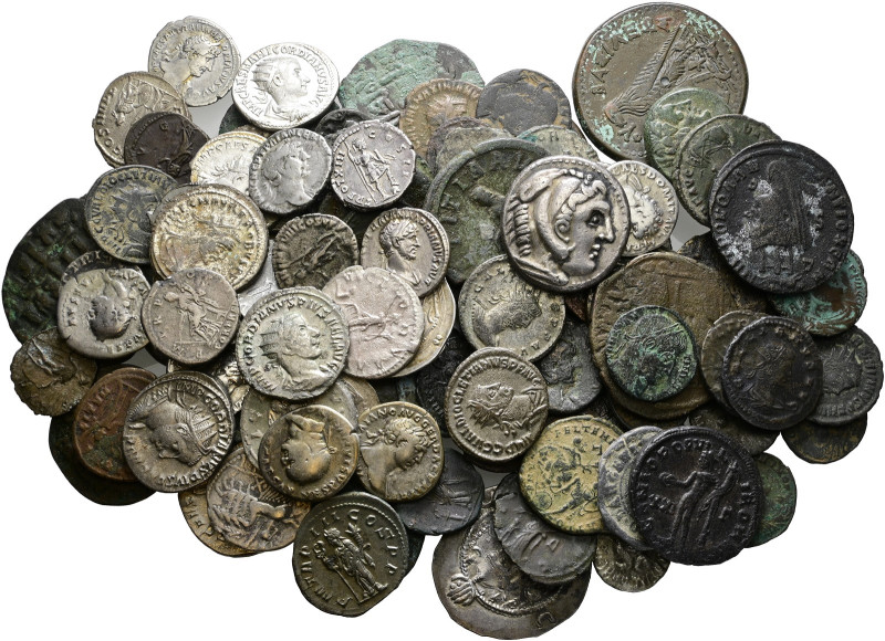 Über 100 Stücke: zumeist römische Prägungen (Denare- dabei Legionsdenar LEG XVI,...