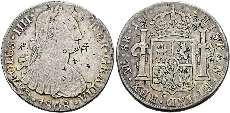 China. . 
8 Reales 1808 -Lima- für Peru (geprägt unter König Carlos IV.) mit za...