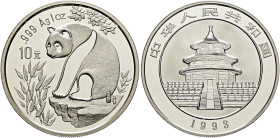 -Volksrepublik. . 
10 Yuan (1 Unze Silber) 1993. Panda. KM 485.
verkapselt, Stempelglanz