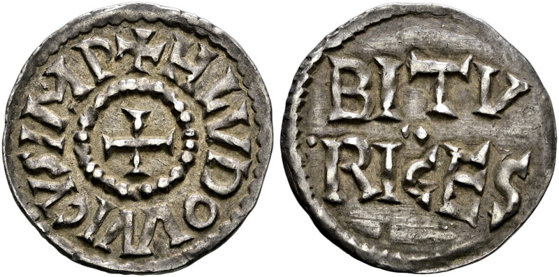 Frankreich-Karolinger. Ludwig der Fromme 814-840. 
Denar -Bourges-. +HLVDOVVICV...