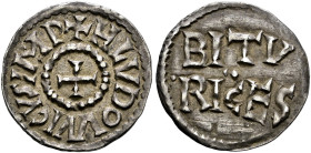 Frankreich-Karolinger. Ludwig der Fromme 814-840. 
Denar -Bourges-. +HLVDOVVICVS IMP. Kreuz / BITV/./RIGES. MG 410, Prou 734. 1,77 g
selten, feine P...