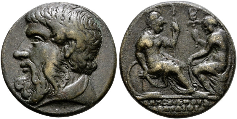 Italien. . 
Bronzemedaille o.J. von Valerio Belli (1468-1546), auf den bedeuten...