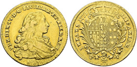 Italien-Neapel und Sizilien. Ferdinand IV. von Bourbon 1759-1799. 
6 Ducati 1771 -Neapel-. Ältere Büste. Gigante 19, Fr. 849, MIR 357/2. 8,83 g
beid...
