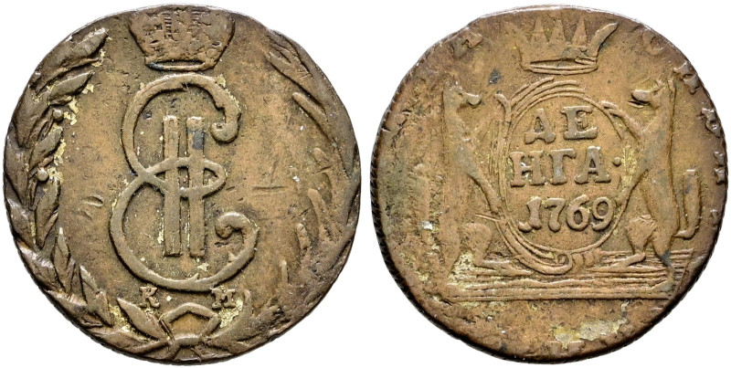Russland. Katharina II. 1762-1796. 
Cu-Denga 1769 -Suzun Münzhof-. Für Sibirien...