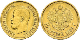 Russland. Nikolaus II. 1894-1917. 
10 Rubel 1899 -St. Petersburg-. Bitkin 4, Uzdenikov 331, Fr. 179. 8,63 g
sehr schön-vorzüglich