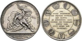 Schweiz-Basel, Stadt und Kanton. . 
Silbermedaille 1844 von A. Bovy (Genf), auf das Eidgenössische Freischießen. Richter 87b. 38 mm, 28,29 g
kleine ...