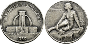 Schweiz-Tessin. . 
Mattierte Silbermedaille 1929 von Balestra und Huguenin, auf das "Tiro federale" in BELLINZONA. Richter 1467a. 27 mm, 12,96 g
vor...