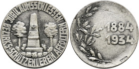 Schweiz-Zürich, Stadt und Kanton. . 
Matt versilberte Bronzemedaille 1934 von Frey, auf das Jubiläumsschießen des Bezirks-Schützen­vereins AFFOLTERN....