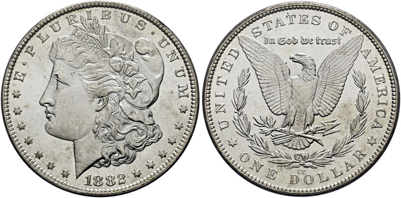 USA. . 
Morgan Dollar 1882 -Carson-City-. KM 110. In Plastikholder der PCGS (sl...