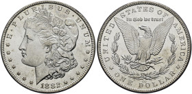 USA. . 
Morgan Dollar 1882 -Carson-City-. KM 110. In Plastikholder der PCGS (slabbed) mit der Bewertung MS 64
minimale Kratzer, fast Stempelglanz