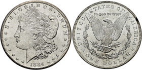 USA. . 
Morgan Dollar 1884 -Carson-City-. In der originalen Verkaufsverpackung (Plastikholder in Schachtel) der amerikanischen Regierung aus den 1970...