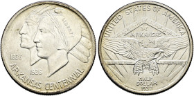 USA. . 
Gedenk-1/2 Dollar 1937. Arkansas Centennial (Liberty-Indianer). KM 168.
minimale Kratzer, vorzüglich-prägefrisch