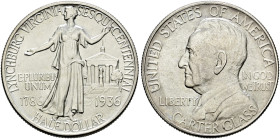USA. . 
Gedenk-1/2 Dollar 1936. Lynchburg, VA., Sesquicentennial. KM 183.
winzige Kratzer, vorzüglich-prägefrisch