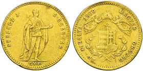 Haus Österreich. Franz Josef I., Kaiser von Österreich 1848-1916. 
Dukat 1869 -Karlsburg-. Stehender Kaiser. Her. 189, J. 355, Fr. 238 (unter Hungary...