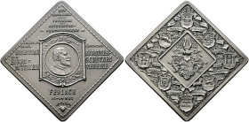 Haus Österreich. Franz Josef I., Kaiser von Österreich 1848-1916. 
Mattierte, klippenförmige Silbermedaille 1913 unsigniert, auf das Freiherr von Aic...