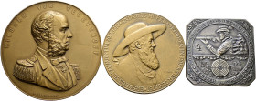 Lots. . 
3 Stücke: Bronzemedaille o.J. von J. Tautenhayn, auf die Siege des Admirals Tegethoff bei Helgoland und Lissa 1864 und 1866 (60 mm, wohl spä...