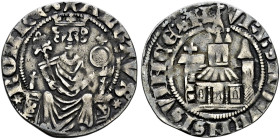 Aachen, königliche Münzstätte. Albrecht I. von Österreich 1298-1308. 
Großpfennig. König von vorn thronend mit Blumenzepter und Reichsapfel / Marienm...