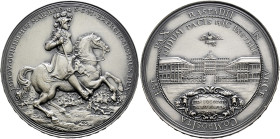 Baden-Baden. Ludwig Wilhelm 1677-1707. 
Mattierte Silbermedaille 1955 unsigniert, auf den 300. Geburtstag des Markgrafen und den Frieden von Rastatt....