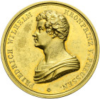 Brandenburg-Preußen. Friedrich Wilhelm III. 1797-1840. 
Einseitige, vergoldete Bronzemedaille o.J. (um 1820) von J.L. Jachtmann, auf den Kronprinzen ...