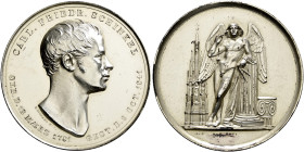 Brandenburg-Preußen. Friedrich Wilhelm IV. 1840-1861. 
Silbermedaille 1841 von K. Fischer, auf den Tod des Berliner Architekten Karl Friedrich Schink...