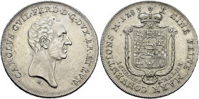 Braunschweig-Wolfenbüttel. Karl Wilhelm Ferdinand 1780-1806. 
Konventionstaler 1783 -Braunschweig-. Welter 2901, Dav. 2172.
selten, Avers leicht jus...