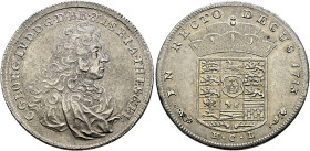Braunschweig-Calenberg-Hannover. Georg Ludwig 1698-1714. 
Taler 1713 -Clausthal-. Brustbild im Harnisch mit Umhang nach links / Gekröntes Wappen. Var...