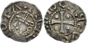 Dortmund, Reichsmünzstätte. Konrad II. 1024-1039. 
Denar. IMRERATOR (rückläufig). Gekrönter Kopf nach links / CONRADVS RE (rückläufig). Kreuz mit Pun...