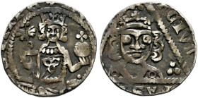 Dortmund, Reichsmünzstätte. Ludwig der Bayer 1314-1347. 
Pfennig nach 1328 (mit Kaisertitel). Von vorn thronender Kaiser mit Zepter und Reichsapfel /...