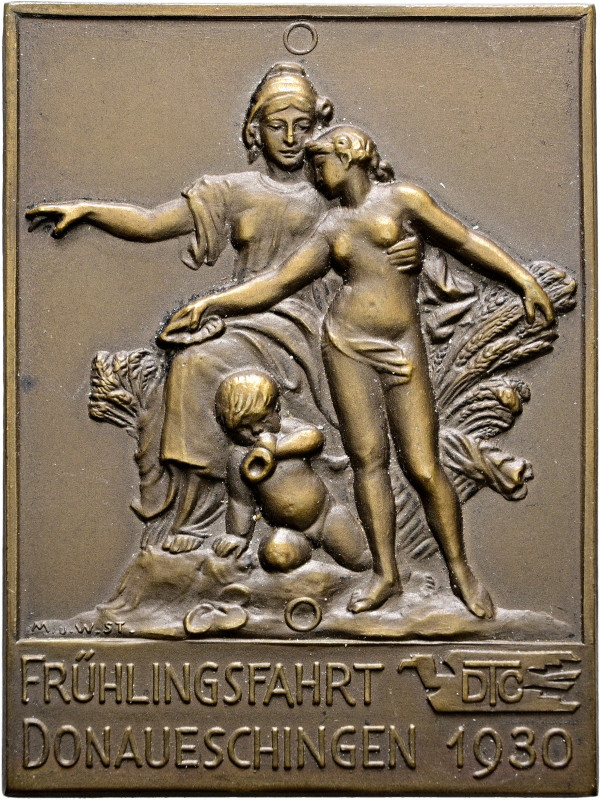 Fürstenberg-Donaueschingen, Stadt. . 
Einseitige Bronzeplakette 1930 von Mayer ...