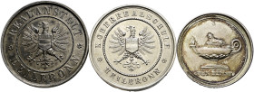 Heilbronn, Stadt. . 
Lot (3 Stücke): Silberne Schulprämienmedaillen o.J. unsigniert, des Gymnasiums (Öllampe / Drei Zeilen Schrift, 26,5 mm, 9,85 g),...