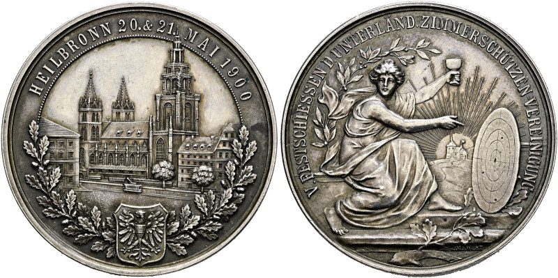 Heilbronn, Stadt. . 
Silbermedaille 1900 von Mayer und Wilhelm, auf das 17. Wür...