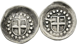 Konstanz, Stadt. . 
Lot (2 Stücke): Einseitiger Pfennig o.J. (nach dem Riedlinger Vertrag von 1423). Fünfstrahliger Stern über Stadtschild im Perlkre...
