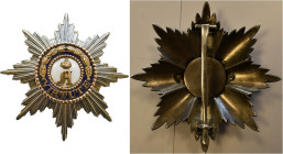 Nassau. Adolph 1839-1866. 
Herzoglich Nassauischer Militär- und Zivil-Verdienstorden Adolphs von Nassau, Bruststern zum Großkreuz 1858-1866. Achtstra...
