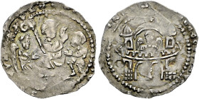 Regensburg, Bistum. Hartwig II. Graf von Ortenburg 1155-1164. 
Pfennig um 1169/70. Nach rechts thronender Bischof mit segnender Rechten und Krummstab...