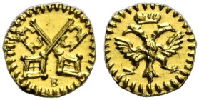 Regensburg, Stadt. . 
1/32 Dukat o.J. (1750). Stadtschlüssel, darunter "B" / Gekrönter Reichsadler. Beckenb. 526, Fr. 2547. 0,10 g
vorzüglich-Stempe...