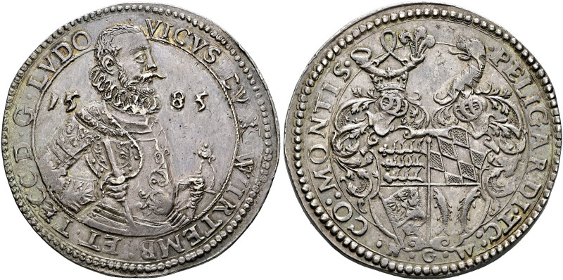 Württemberg. Ludwig 1568-1593. 
Taler 1585. Stempel von Kaspar Distler. D.G.LVD...