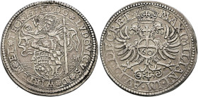 Württemberg. Ludwig 1568-1593. 
Guldentaler zu 60 Kreuzer 1573 -Stuttgart-. Stempel von Stefan Schön. Der hl. Christophorus mit dem Jesuskind auf der...