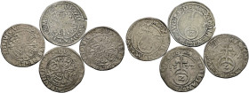 Württemberg. Ludwig 1568-1593. 
Lot (4 Stücke): Halbbatzen zu 2 Kreuzer 1572. Gruppe 2. KR 183ff var.
sehr schön, fast sehr schön