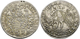 Württemberg. Friedrich I. 1593-1608. 
Ausbeutetaler 1607. Grube St. Christophstal. Stempel von Carl Seckler d.J. Ähnlich wie vorher, jedoch unten die...