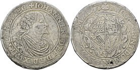 Württemberg. Johann Friedrich 1608-1628. 
Taler 1624 -Christophstal-. Brustbild Typ 3. Mit Signatur des Stempelschneiders I-P Johann Pfister. KR 319....