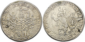 Württemberg. Johann Friedrich 1608-1628. 
Ausbeutetaler 1610 -Christophstal-. Stempel von Francois Guichart. Der dreifach behelmte, quadrierte Wappen...