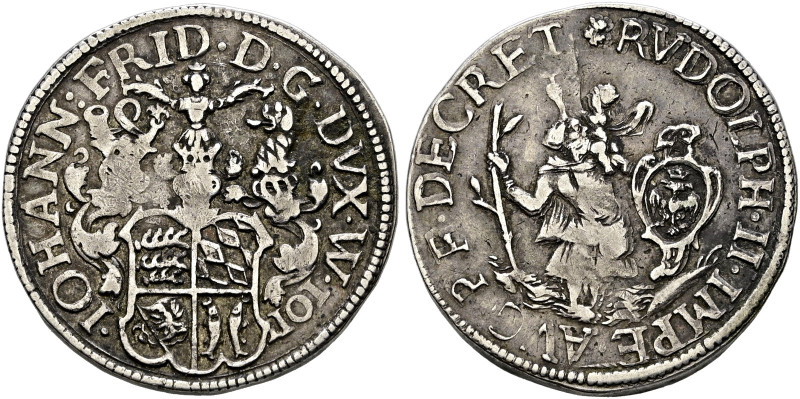 Württemberg. Johann Friedrich 1608-1628. 
1/4 Ausbeutetaler 1611 -Christophstal...
