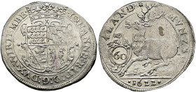 Württemberg. Johann Friedrich 1608-1628. 
Kipper-Hirschgulden zu 60 Kreuzer 1622 -Stuttgart-. Gekröntes, quadriertes Wappen in einem oben eckigen Sch...